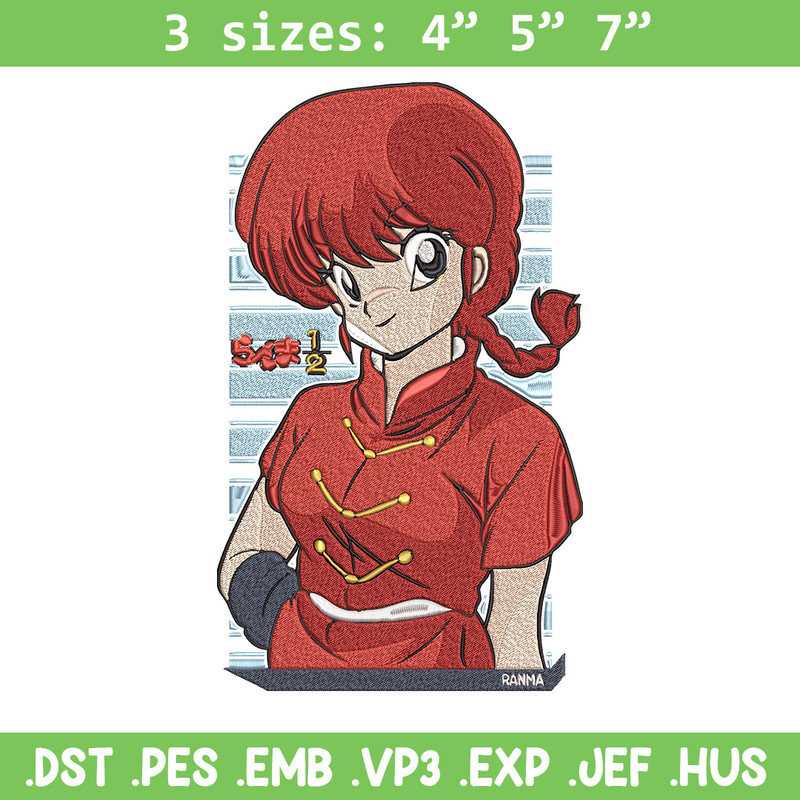 Ryu Kumon Embroidery Design, Ranma Embroidery, Embroidery File, Anime Embroidery, Anime shirt, Digital download.jpg
