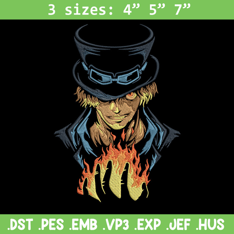 Sabo poster Embroidery Design,One piece Embroidery, Embroidery File, Anime Embroidery, Anime shirt, Digital download.jpg