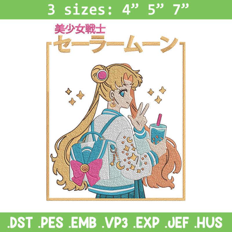 Sailor Moon Embroidery Design, Sailor Moon Embroidery, Embroidery File, Anime Embroidery, Anime shirt, Digital download.jpg