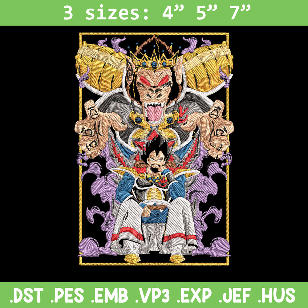 Saiyan king Embroidery Design, Dragonball Embroidery, Embroidery File, Anime Embroidery, Anime shirt, Digital download.jpg