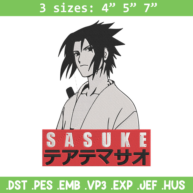 Sasuke poster Embroidery Design, Naruto Embroidery, Embroidery File, Anime Embroidery, Anime shirt, Digital download.jpg