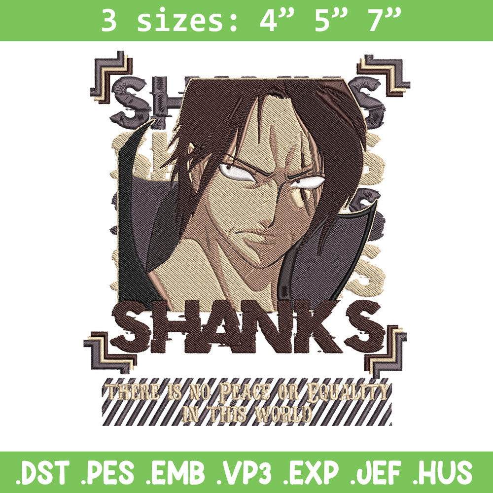 Shanks poster Embroidery Design, One piece Embroidery, Embroidery File, Anime Embroidery, Anime shirt, Digital download..jpg