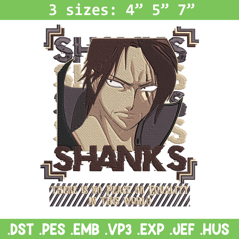 Shanks poster Embroidery Design, One piece Embroidery, Embroidery File, Anime Embroidery, Anime shirt, Digital download..jpg