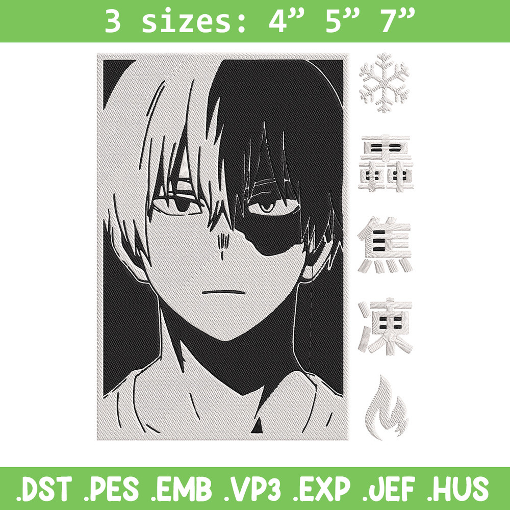 Shouto poster Embroidery Design, Mha Embroidery, Embroidery File, Anime Embroidery, Anime shirt, Digital download.jpg