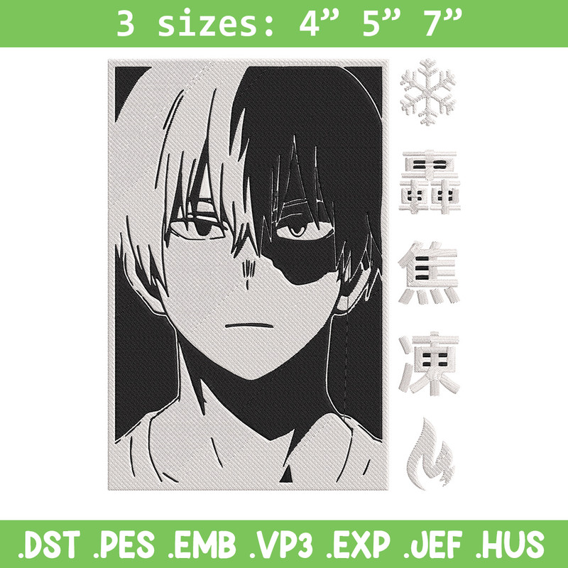 Shouto poster Embroidery Design, Mha Embroidery, Embroidery File, Anime Embroidery, Anime shirt, Digital download.jpg
