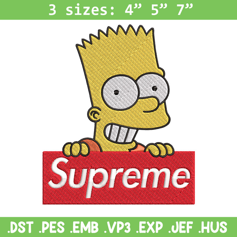 Simpson Supreme Embroidery design, Simpson Embroidery, cartoon design, Embroidery File, logo shirt, Instant download..jpg