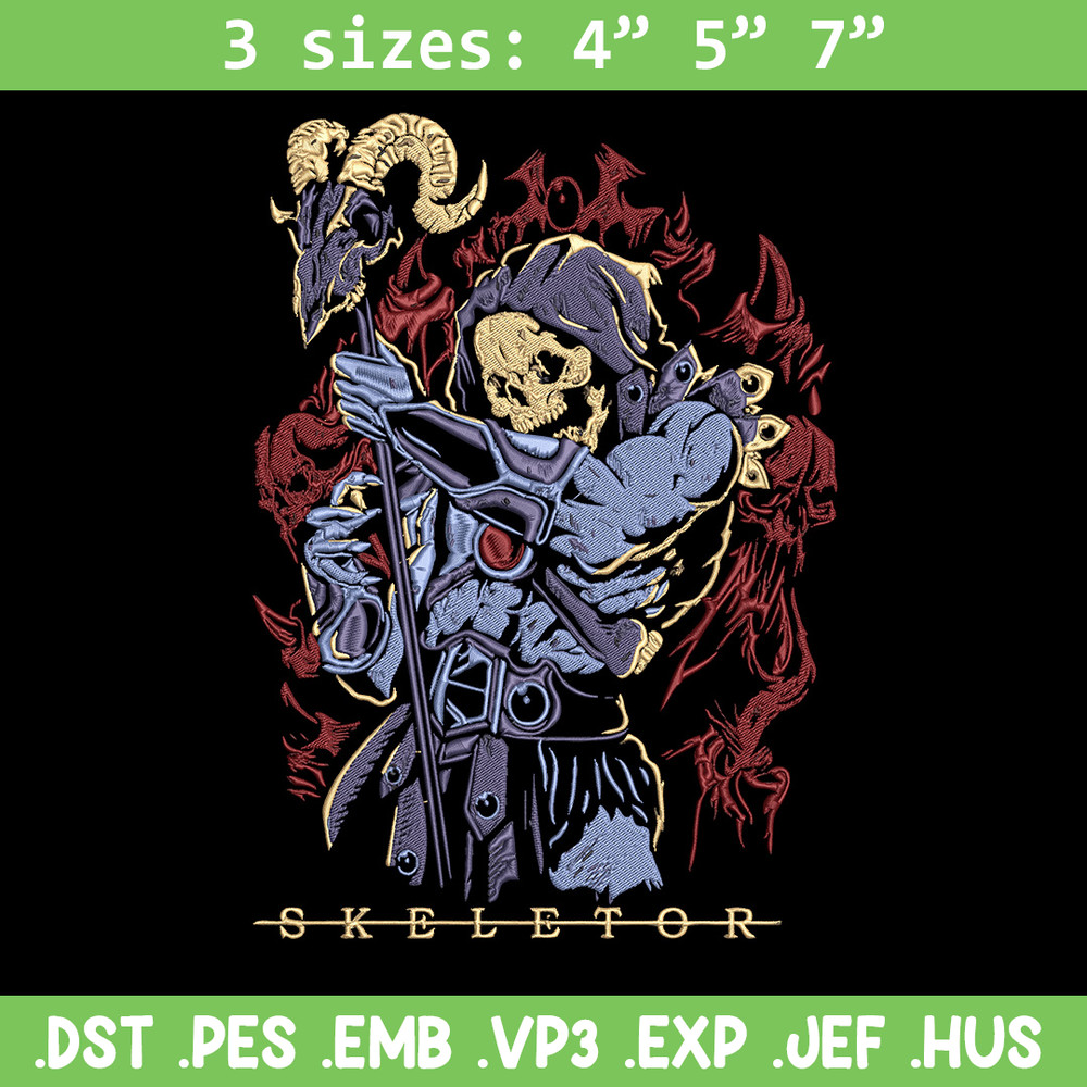 Skeletor Embroidery Design, He man Embroidery, Embroidery File, Anime Embroidery, Anime shirt, Digital download.jpg
