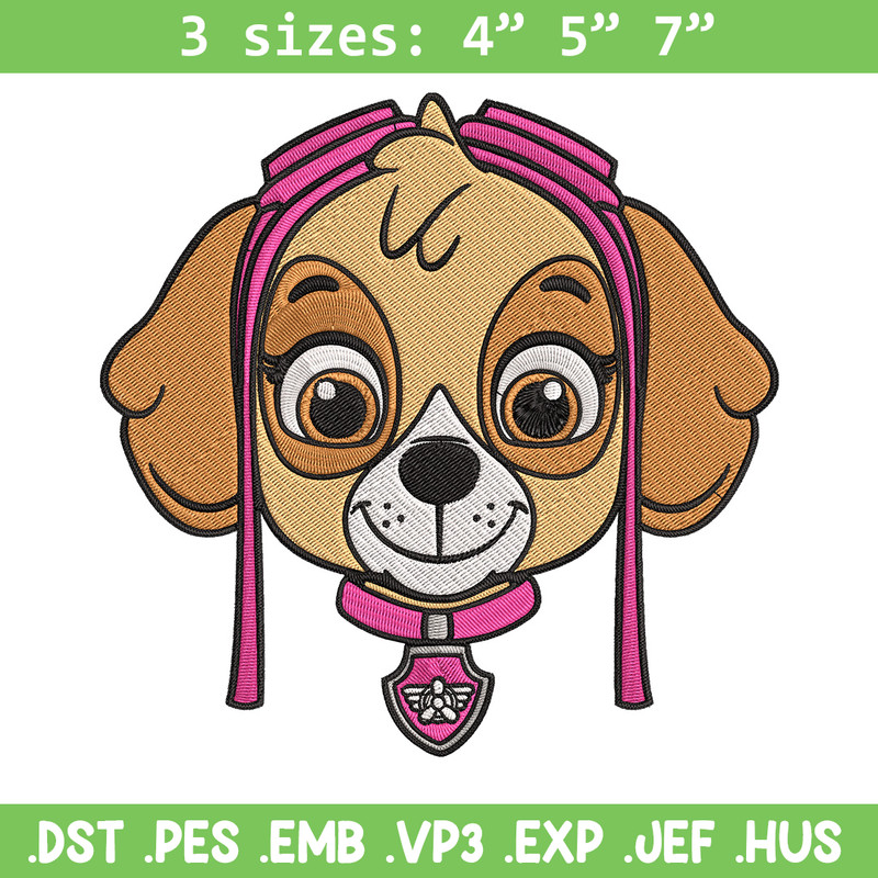 Skye dog Embroidery Design, Paw patrol Embroidery, Embroidery File, Anime Embroidery, Anime shirt, Digital download..jpg