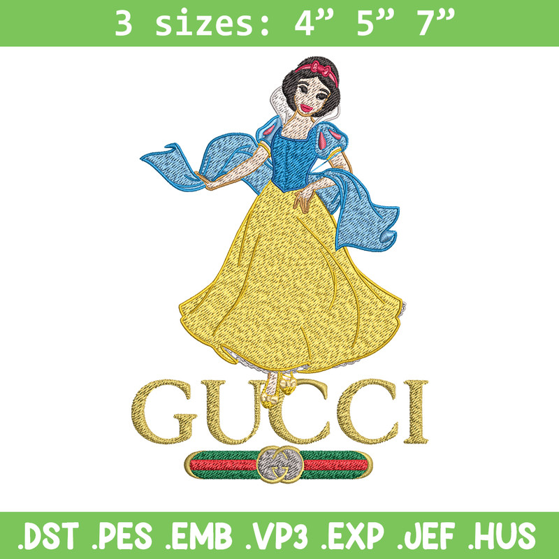 Snow White Gucci Embroidery design, Snow White cartoon Embroidery, cartoon design, Embroidery File, Instant download..jpg