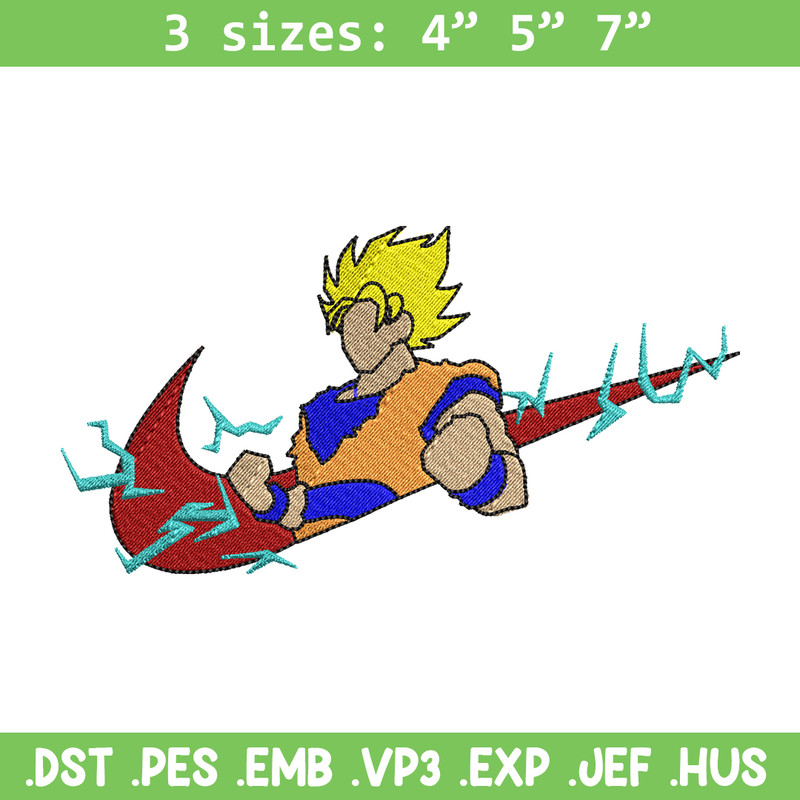 Songoku nike embroidery design, Dragon ball embroidery, Nike design, anime design, anime shirt, Digital download.jpg