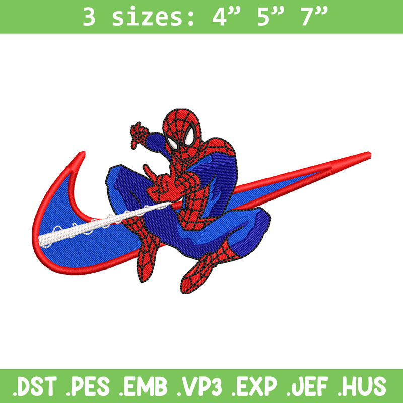 spaiderman Nike Logo embroidery design, spaiderman embroidery, Nike design, Logo shirt, digital download.jpg