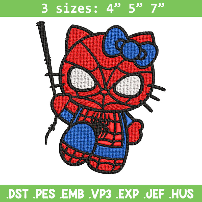 Spiderman Hellokitty Embroidery design, Hellokitty Embroidery, cartoon design, Embroidery File, Digital download..jpg