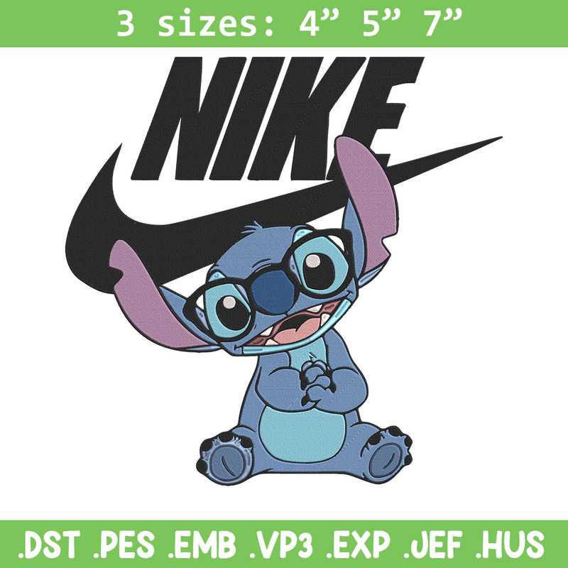 Stitch nike Embroidery Design, Stitch Embroidery, Embroidery File, Nike Embroidery, Anime shirt, Digital download.jpg