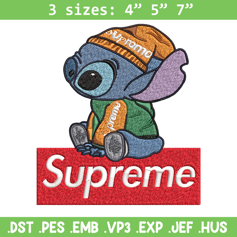 Stitch Supreme Cool Embroidery design, cartoon Embroidery, cartoon design, Embroidery File, Digital download..jpg