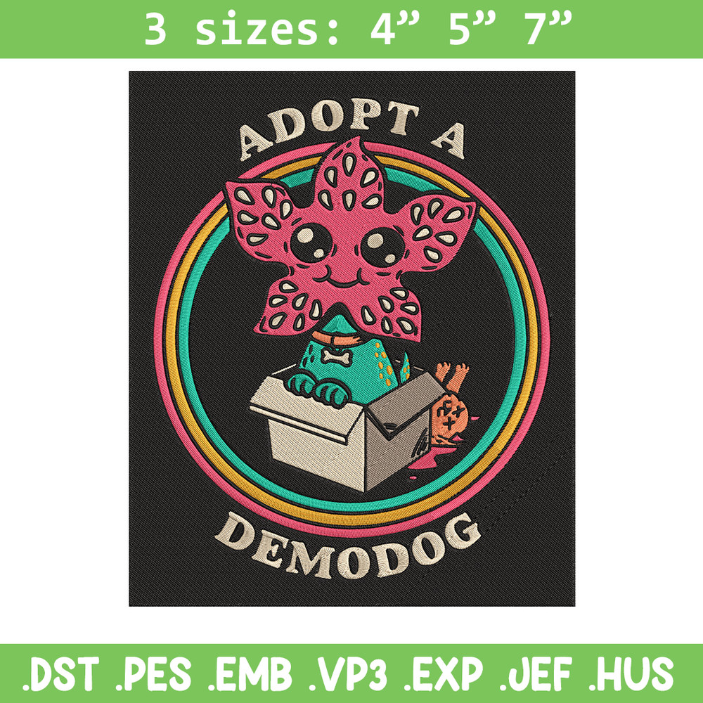 Adpot a demodog Embroidery Design, Demodog Embroidery, Embroidery File, Anime Embroidery, Anime shirt, Digital download.jpg