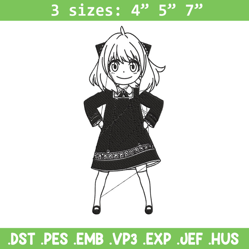 Anya Forger Embroidery Design, Spy x family Embroidery, Embroidery File, Anime Embroidery, Anime shirt, Digital download.jpg