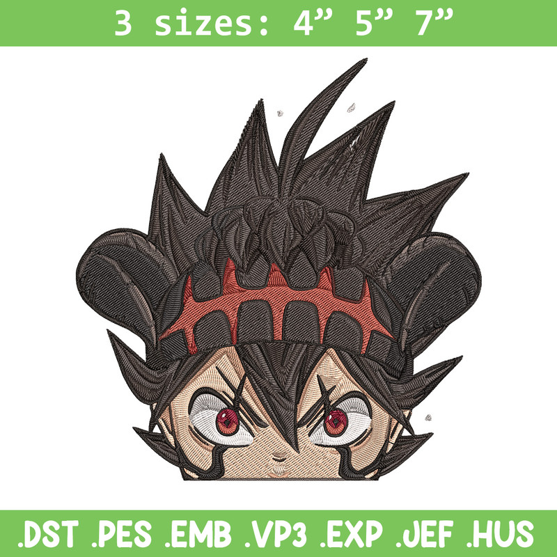Asta Peeker Embroidery Design, Black clover Embroidery, Embroidery File, Anime Embroidery, Anime shirt, Digital download.jpg