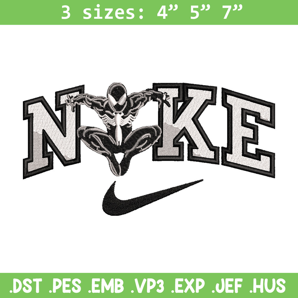 Black Spiderman Nike embroidery design, Black Spiderman embroidery, Nike design, movie design, Digital download.jpg