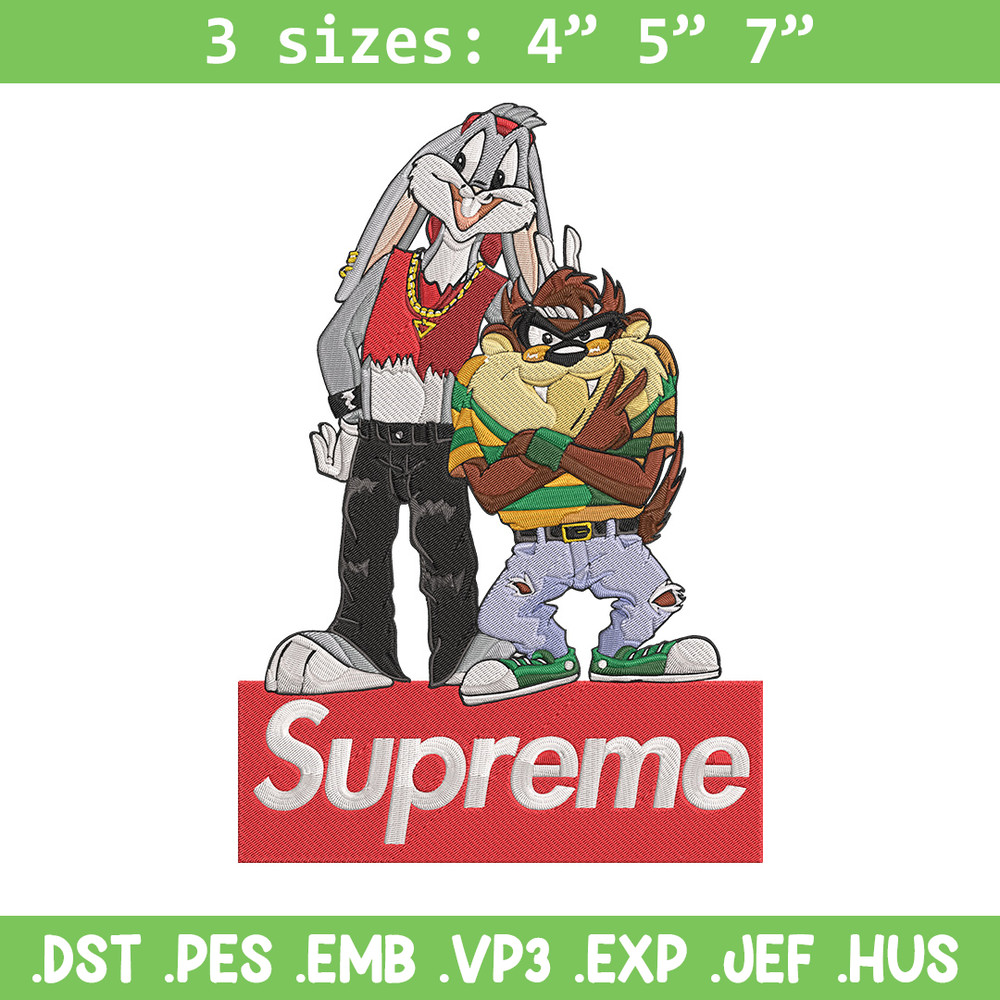 Bunny Taz Embroidery Design, Bunny Taz Embroidery, Embroidery File, Anime Embroidery, Supreme shirt, Digital download.jpg