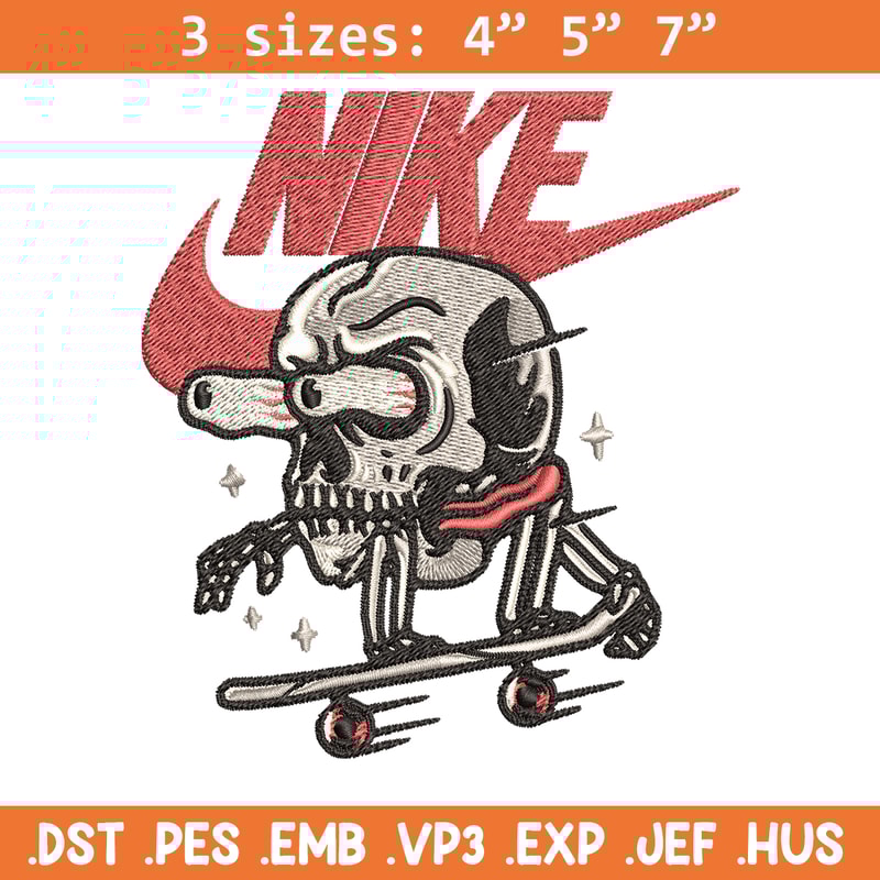 Skull funny Nike Embroidery design, Skull funny Embroidery, Nike design, Embroidery file, logo shirt, Instant download..jpg