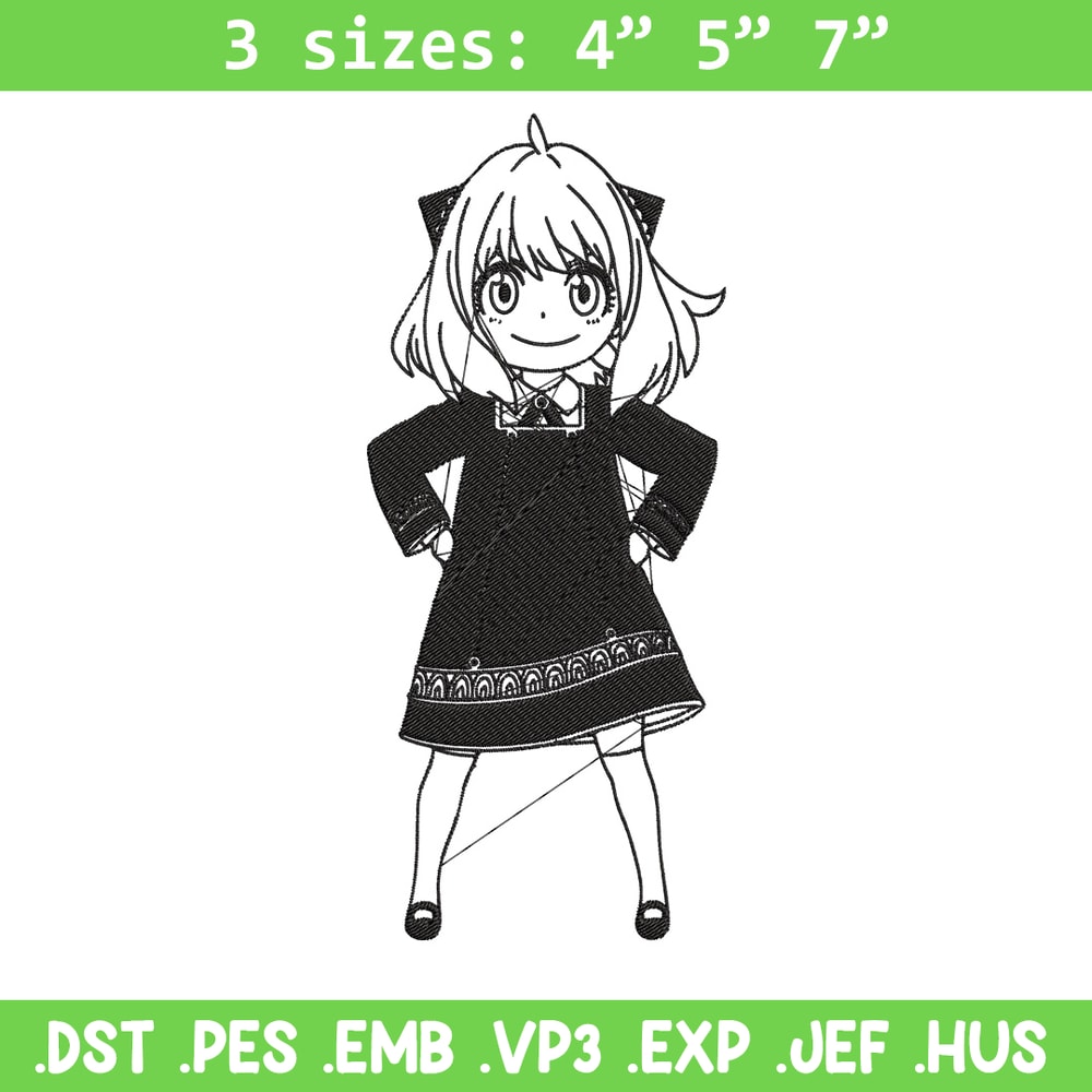 Anya Forger Embroidery Design, Spy x family Embroidery, Embroidery File, Anime Embroidery, Anime shirt, Digital download.jpg