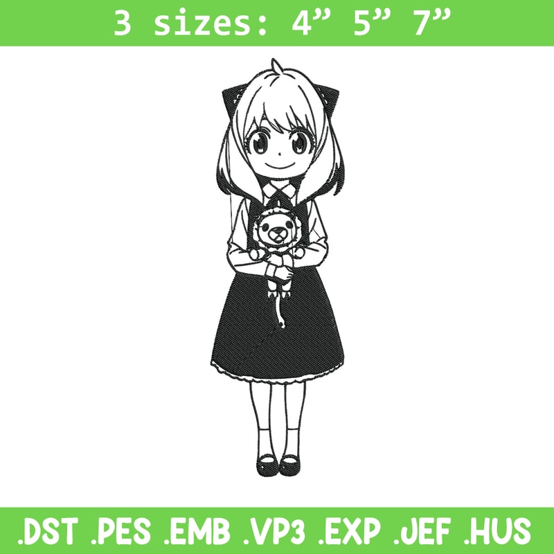 Anya Forger Embroidery Design, Spy x family Embroidery, Embroidery File, Anime Embroidery, Anime shirt,Digital download.jpg