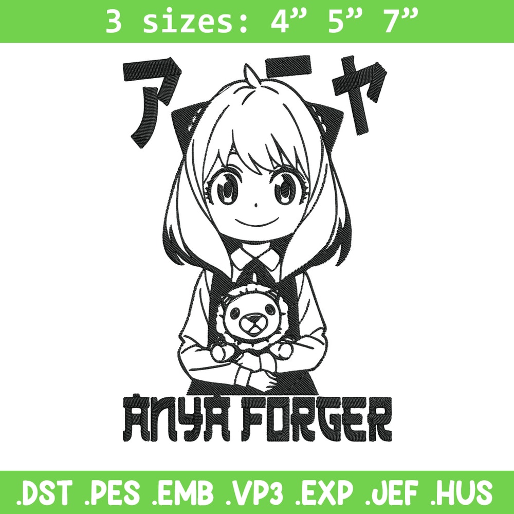 Anya forger Embroidery Design, Spy x family Embroidery, Embroidery File, Anime Embroidery, Digital download.jpg