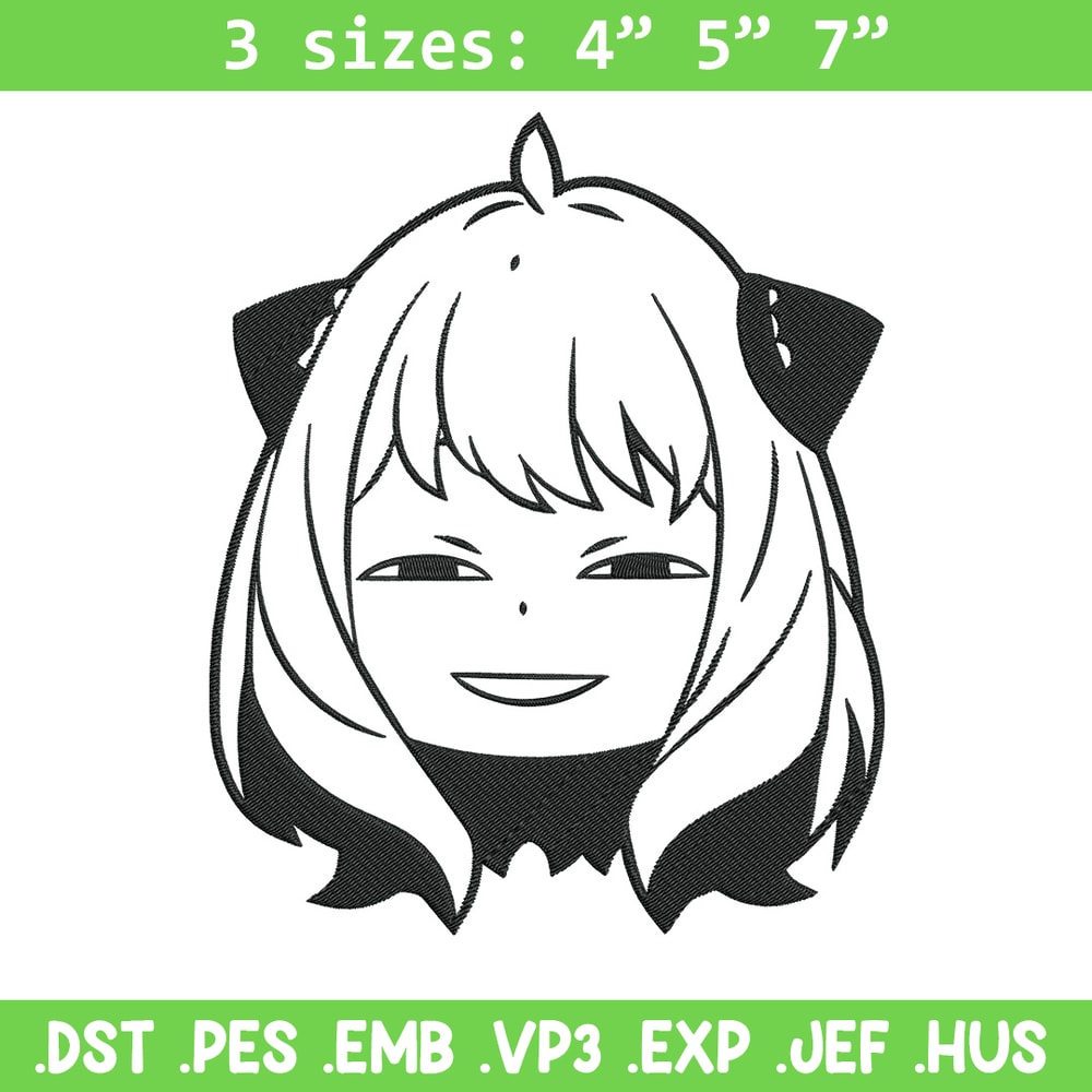 Anya meme Embroidery Design, Spy x family Embroidery, Embroidery File, Anime Embroidery, Anime shirt, Digital download.jpg