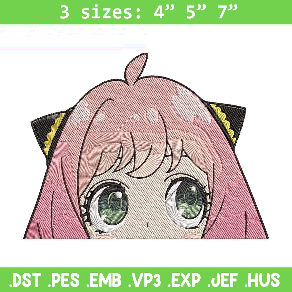 Anya Peek Embroidery Design, Spy x family Embroidery, Embroidery File, Anime Embroidery, Anime shirt, Digital download..jpg