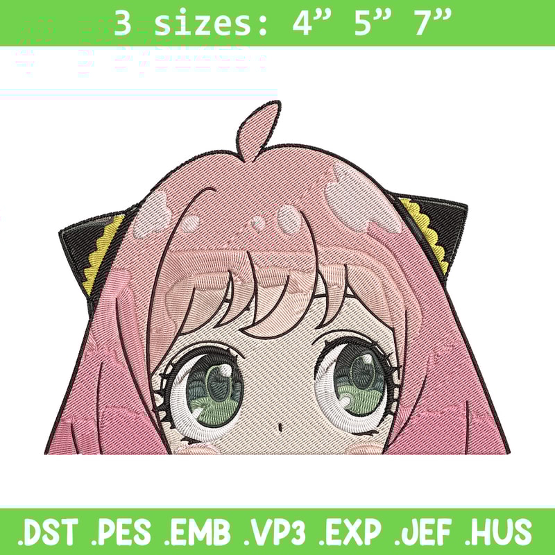 Anya Peek Embroidery Design, Spy x family Embroidery, Embroidery File, Anime Embroidery, Anime shirt, Digital download..jpg