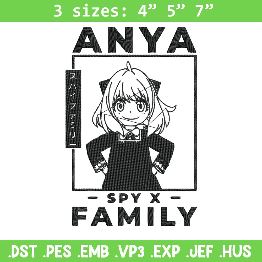 Anya poster Embroidery Design, Spy x family Embroidery, Embroidery File, Anime Embroidery, Anime shirt, Digital download.jpg