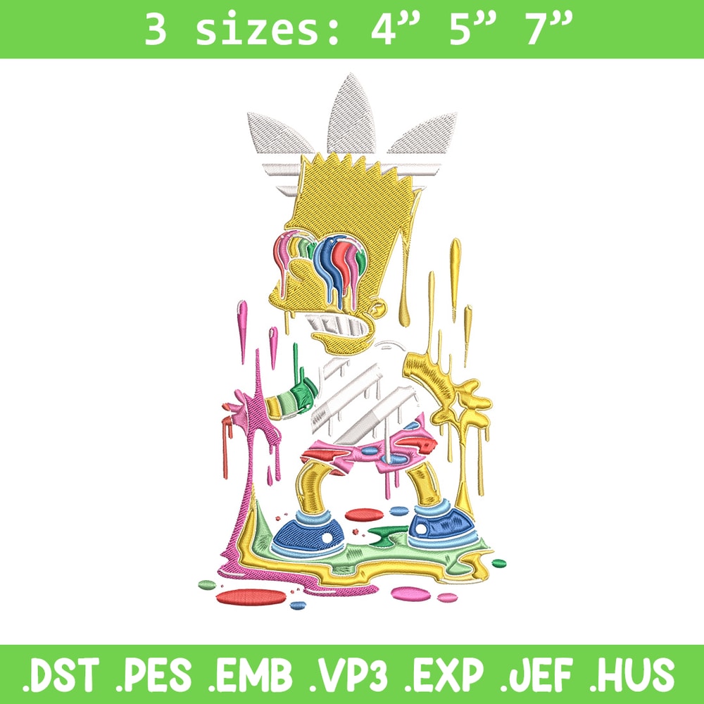 Bart simpson Embroidery Design, Simpson Embroidery, Embroidery File, Adidas Embroidery, Anime shirt, Digital download..jpg