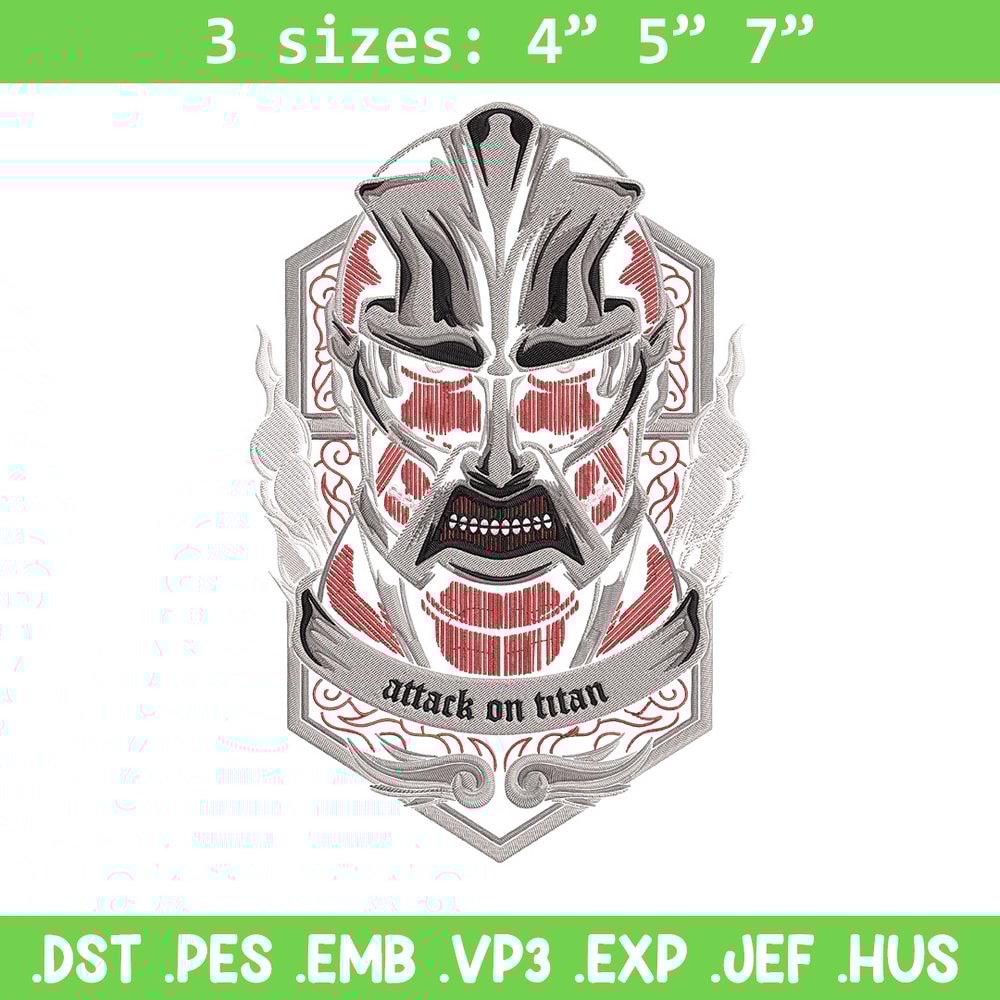 Colossal poster Embroidery Design, Aot Embroidery, Embroidery File, Anime Embroidery, Anime shirt, Digital download.jpg