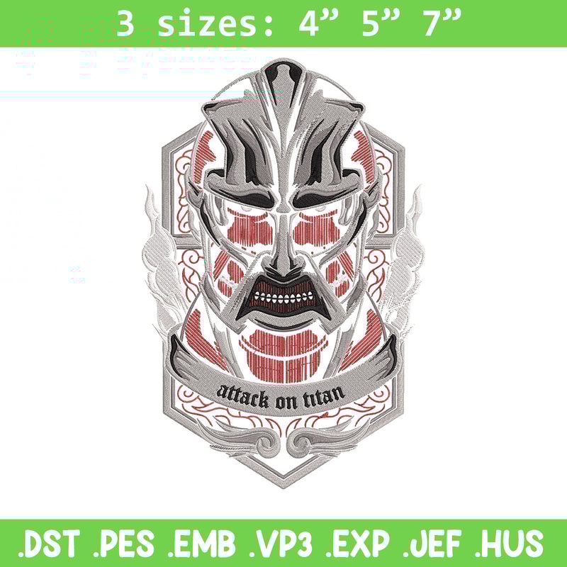 Colossal poster Embroidery Design, Aot Embroidery, Embroidery File, Anime Embroidery, Anime shirt, Digital download.jpg
