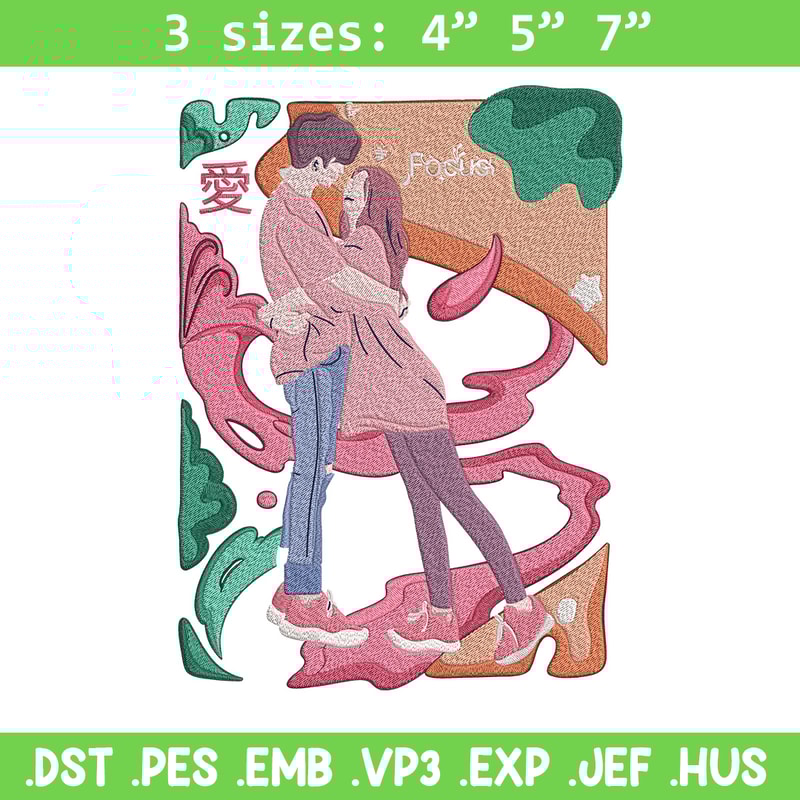 Couple poster Embroidery Design, Couple Embroidery, Embroidery File, Anime Embroidery, Anime shirt, Digital download.jpg