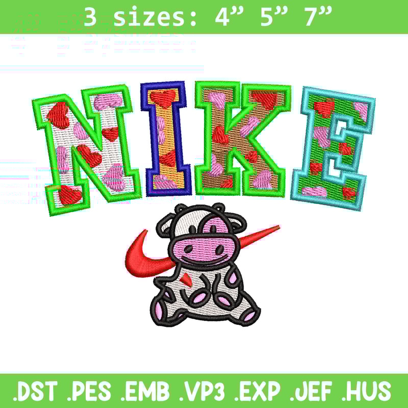 Cow color x nike embroidery design, Cow embroidery, Nike design, Embroidery shirt, Embroidery file, Digital download.jpg