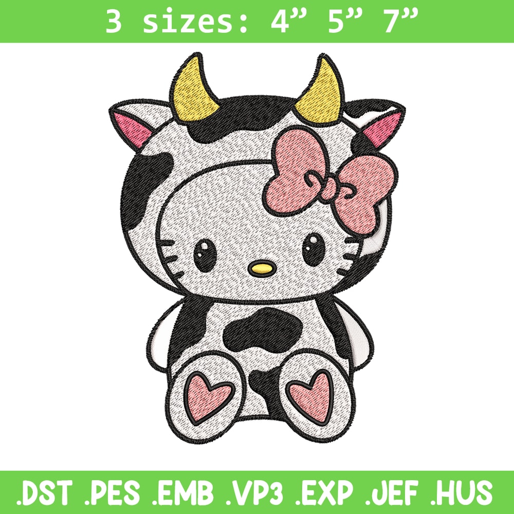 Cow Hello Kitty Embroidery design, Cow Hello Kitty Embroidery, cartoon design, Embroidery File, Digital download..jpg
