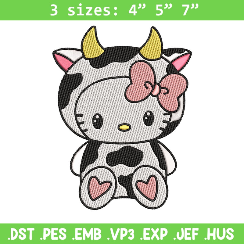 Cow Hello Kitty Embroidery Design, Hello Kitty Embroidery, Embroidery File, Cartoon shirt, Digital download..jpg