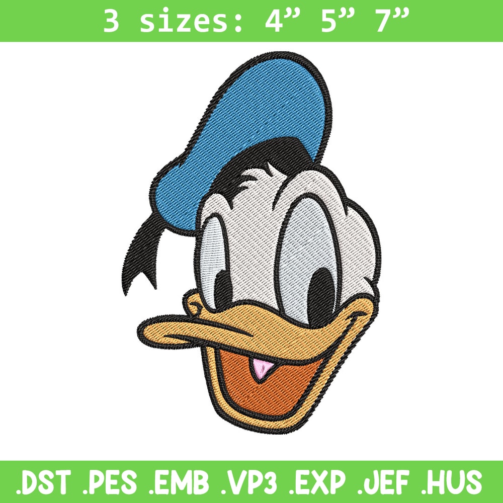 Donald Duck Embroidery Design, Disney Embroidery, Embroidery design, cartoon shirt, Embroidery File, Digital download..jpg