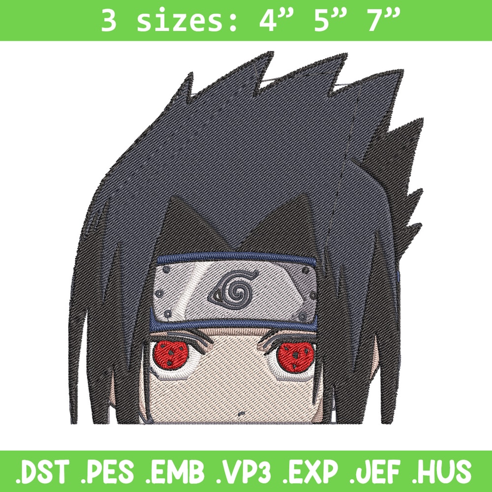 Sasuke Peeker Embroidery Design, Naruto Embroidery, Embroidery File, Anime Embroidery, Anime shirt, Digital download.jpg