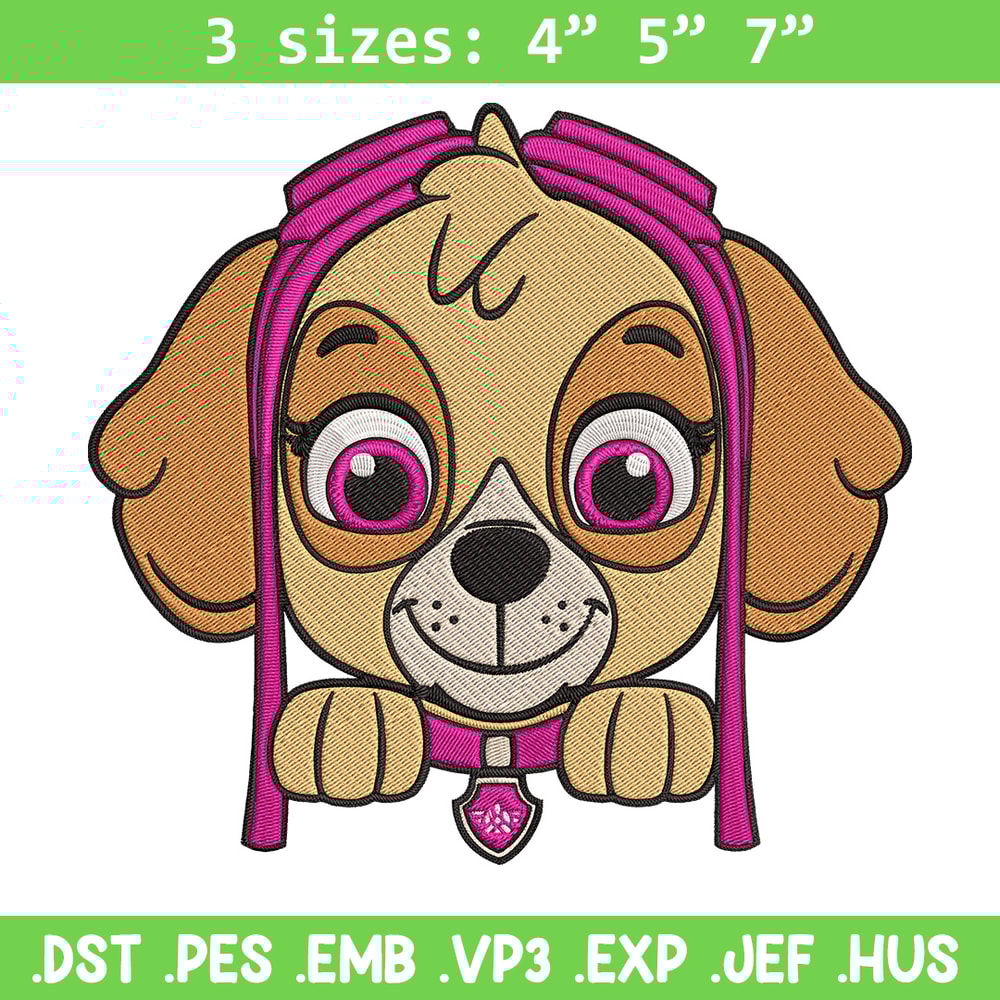 Skye dog Embroidery Design, Paw patrol Embroidery, Embroidery File, Anime Embroidery, Anime shirt, Digital download.jpg
