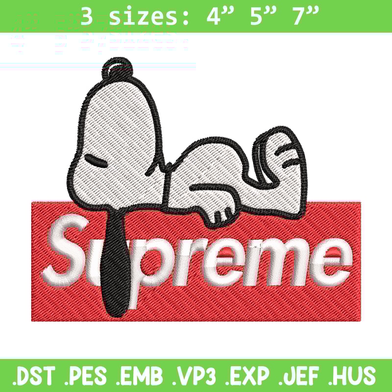 Supreme snoopy dog Embroidery design, supreme snoopy dog Embroidery, cartoon design, Embroidery File, Digital download..jpg