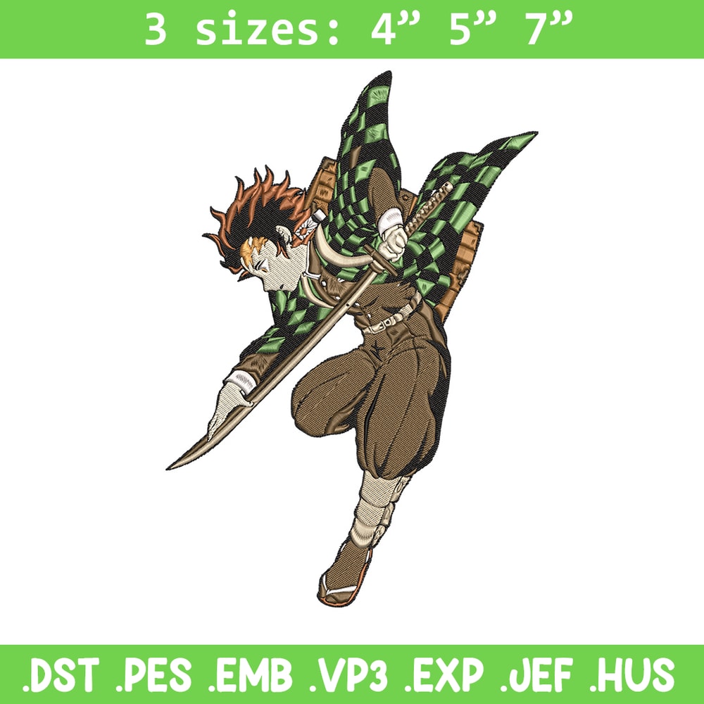 Tanjiro Embroidery Design, Demon slayer Embroidery, Embroidery File, Anime Embroidery, Anime shirt, Digital download..jpg