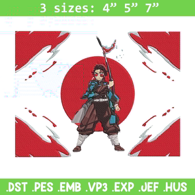 Tanjiro Embroidery Design, Demon slayer Embroidery, Embroidery File, Anime Embroidery, Anime shirt, Digital download.jpg
