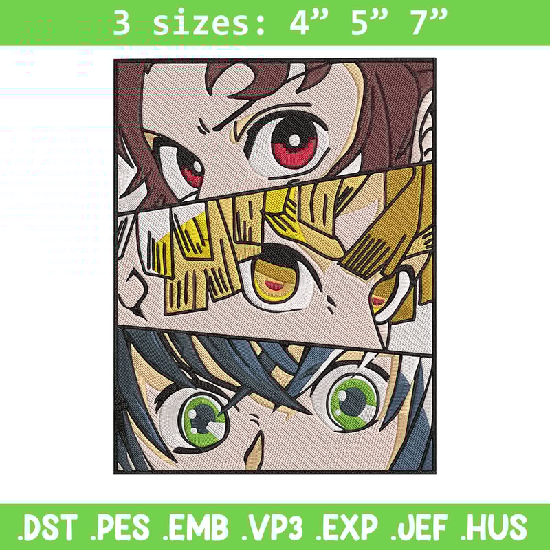 Tanjiro friends poster Embroidery Design, Demon slayer Embroidery, Embroidery File, Anime Embroidery, Digital download.jpg