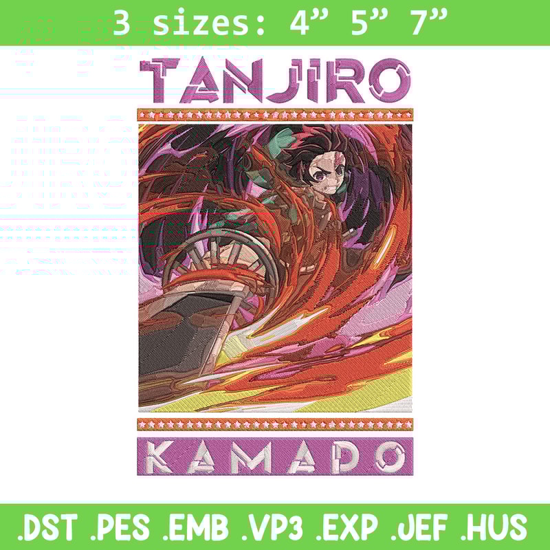 Tanjiro kamado Embroidery Design, Demon slayer Embroidery,Embroidery File,Anime Embroidery, Anime shirt,Digital download.jpg