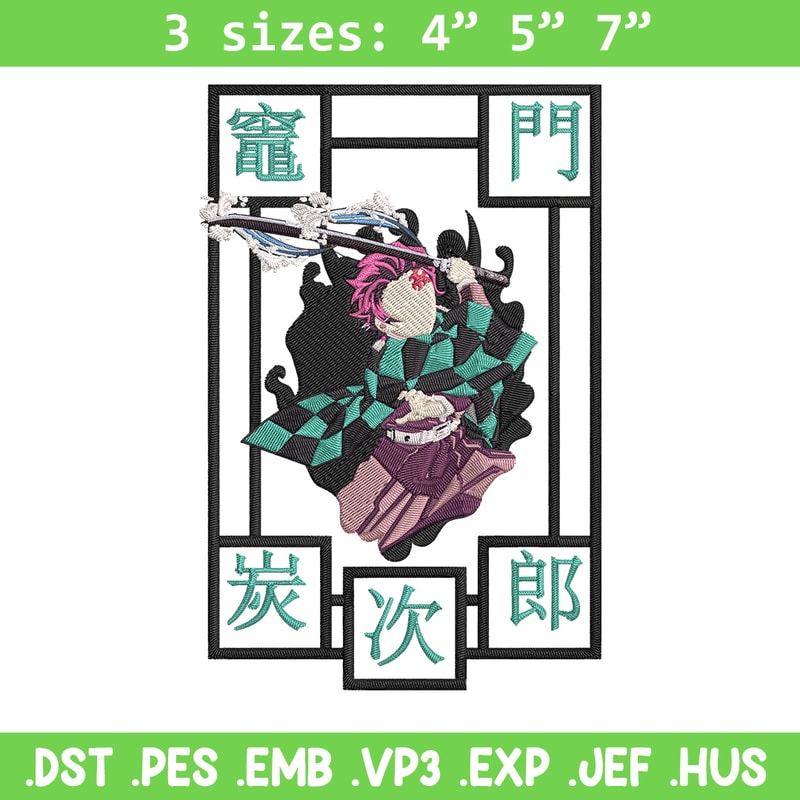 Tanjiro kamado Embroidery Design,Demon slayer Embroidery, Embroidery File,Anime Embroidery, Anime shirt,Digital download.jpg