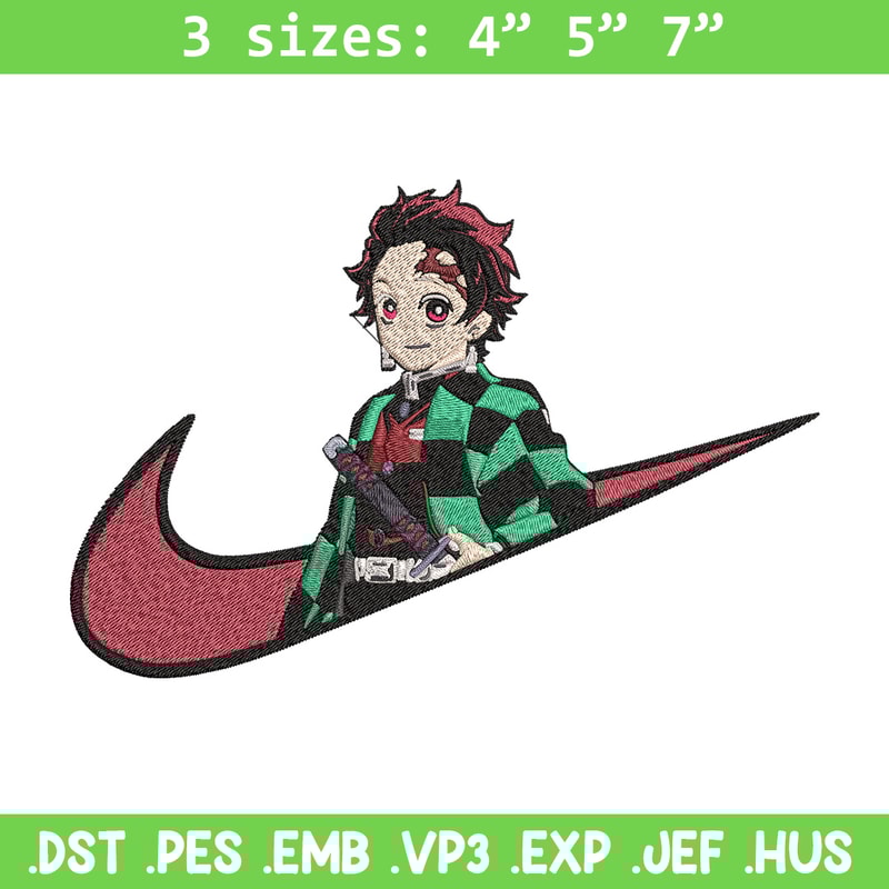 Tanjiro x nike Embroidery Design, Demon slayer Embroidery, Embroidery File, Nike Embroidery,Anime shirt,Digital download.jpg