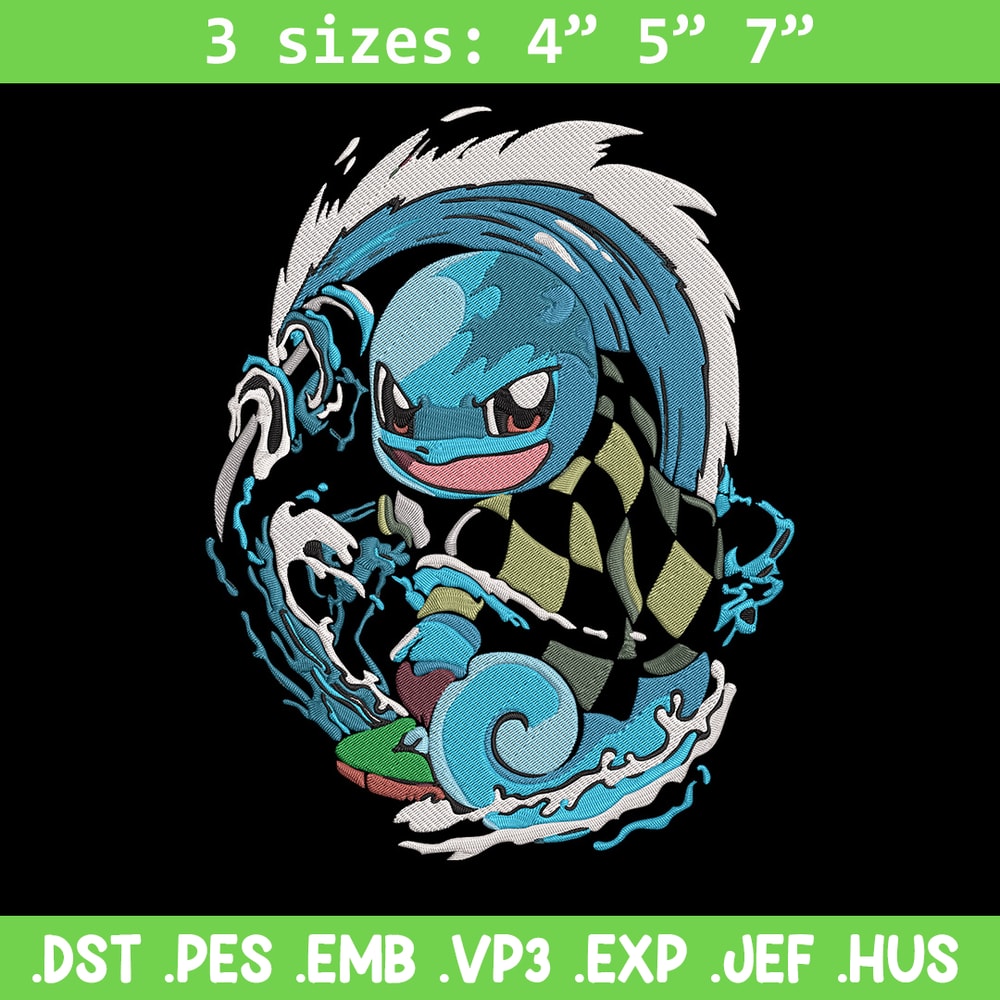 Tanjiro x Squirtle Embroidery Design, Pokemon Embroidery, Embroidery File, Anime Embroidery,Anime shirt,Digital download.jpg