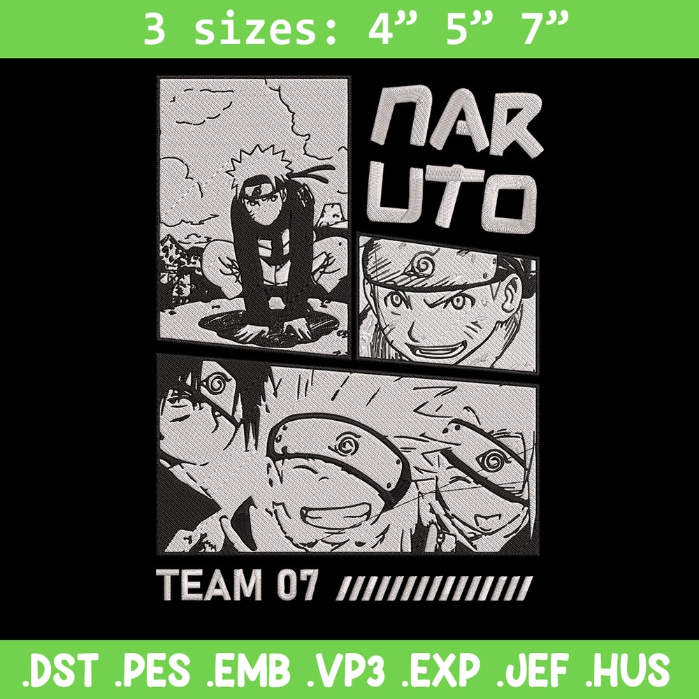 Team 07 naruto Embroidery Design, Naruto Embroidery, Embroidery File, Anime Embroidery, Anime shirt, Digital download.jpg